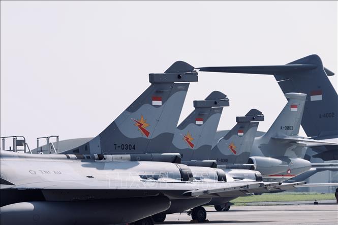 Máy bay chiến đấu Rafale tại Căn cứ Không quân Halim Perdanakusuma, Đông Jakarta. Ảnh: Đỗ Quyên – PV TTXVN tại Indonesia