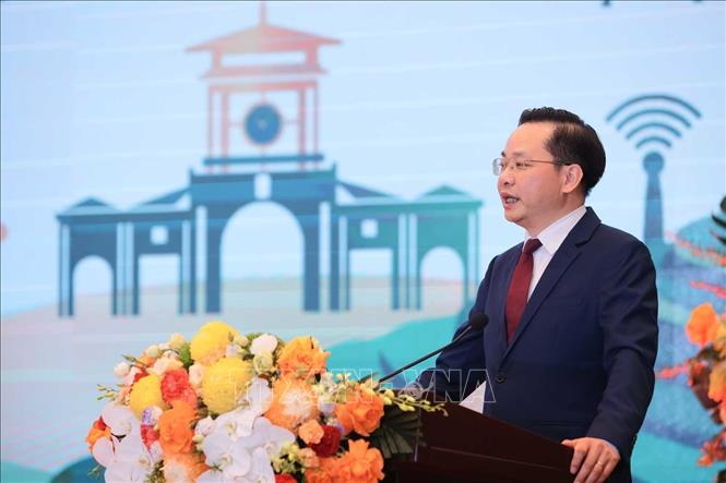 Tổng giám đốc Tập đoàn Hoá chất Việt Nam Nguyễn Hữu Tú phát biểu khai mạc hội nghị. Ảnh: Hoàng Hiếu - TTXVN