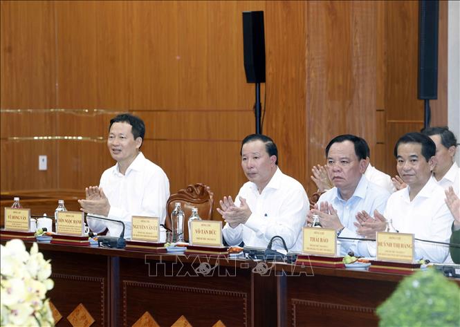 Các đại biểu tham dự buổi làm việc. Ảnh: Thống Nhất – TTXVN