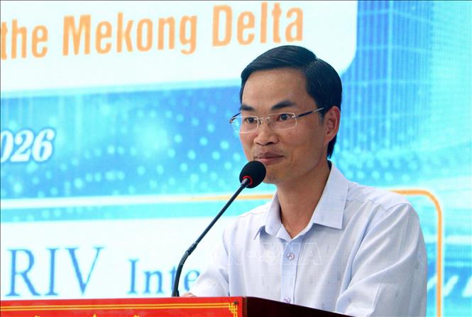 Ông Đỗ Tiến Thịnh, Phó Giám đốc Trung tâm Đổi mới sáng tạo Quốc gia phát biểu tại hội thảo. Ảnh: Lê Thúy Hằng – TTXVN