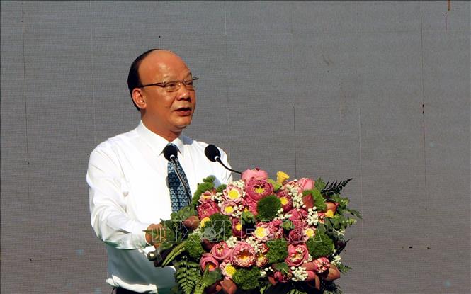 Lãnh đạo Tập đoàn T&T Group phát biểu tại lễ khánh thành. Ảnh: Văn Tý-TTXVN