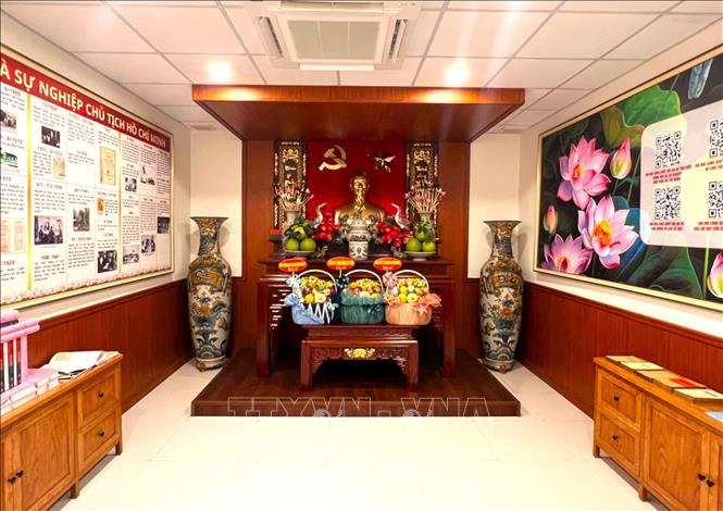 Không gian văn hóa Hồ Chí Minh tại Sở Công thương tỉnh Tây Ninh. Ảnh: Thanh Bình -TTXVN