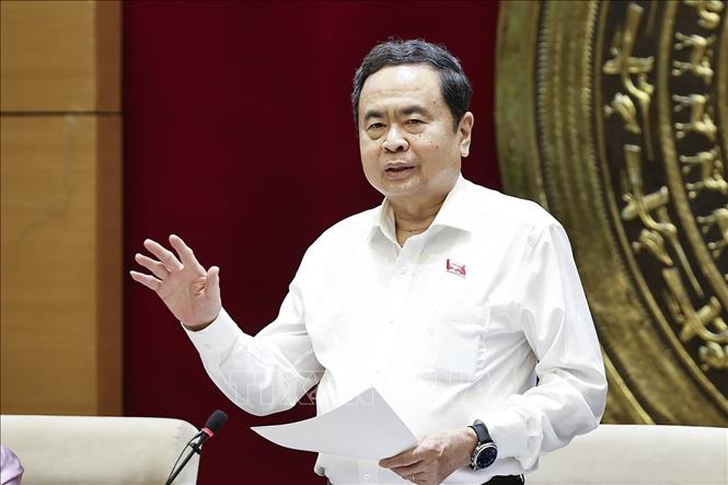 Chủ tịch Quốc hội Trần Thanh Mẫn phát biểu. Ảnh: Doãn Tấn - TTXVN
