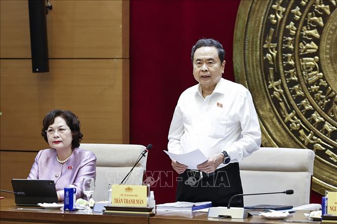Chủ tịch Quốc hội Trần Thanh Mẫn phát biểu. Ảnh: Doãn Tấn - TTXVN