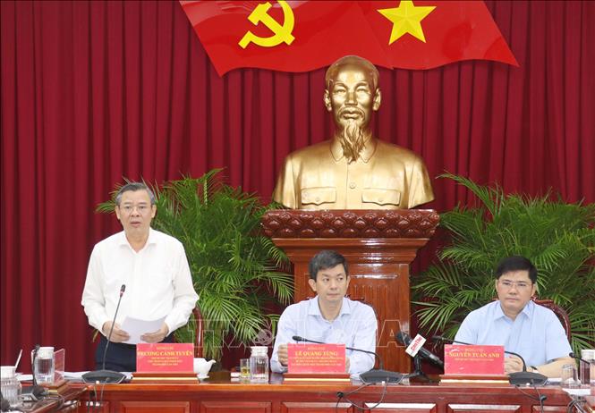 Ông Trương Cảnh Tuyên, Chủ tịch UBND thành phố Cần Thơ, phát biểu. Ảnh: Ngọc Thiện-TTXVN