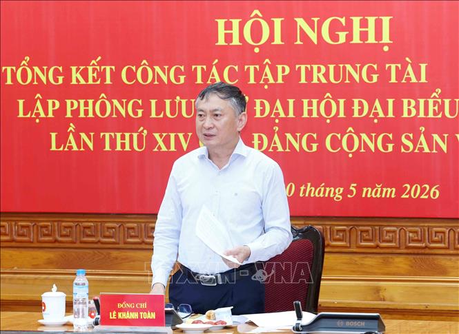 Đồng chí Lê Khánh Toàn, Phó Chánh Văn phòng Trung ương Đảng chủ trì Hội nghị. Ảnh: Phương Hoa - TTXVN
