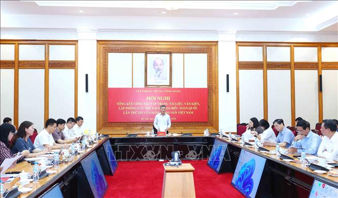 Đồng chí Lê Khánh Toàn, Phó Chánh Văn phòng Trung ương Đảng chủ trì Hội nghị. Ảnh: Phương Hoa - TTXVN
