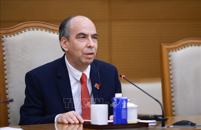 Đại sứ Cuba Rogelio Polanco Fuentes phát biểu. Ảnh: Dương Giang – TTXVN 
