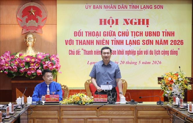 Chủ tịch UBND tỉnh Lạng Sơn Nguyễn Cảnh Toàn phát biểu tại Hội nghị. Ảnh: Anh Tuấn – TTXVN