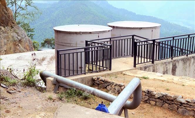 Công trình cấp nước sinh hoạt phục vụ người dân vùng cao Quản Bạ đã đưa vào sử dụng. Ảnh: Đức Thọ - TTXVN