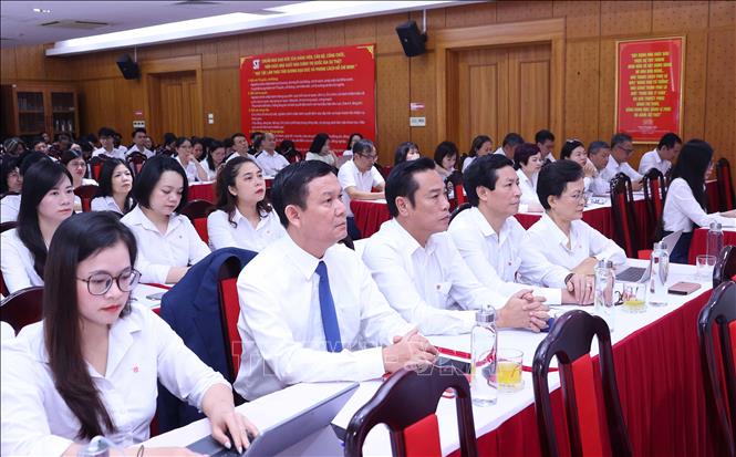 Các đại biểu dự tổng kết Cuộc thi chính luận về bảo vệ nền tảng tư tưởng của Đảng năm 2026. Ảnh: Văn Điệp - TTXVN
