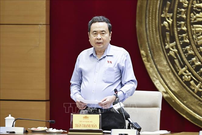 Chủ tịch Quốc hội Trần Thanh Mẫn phát biểu. Ảnh: Doãn Tấn - TTXVN