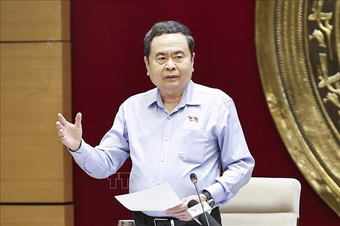 Chủ tịch Quốc hội Trần Thanh Mẫn phát biểu. Ảnh: Doãn Tấn - TTXVN