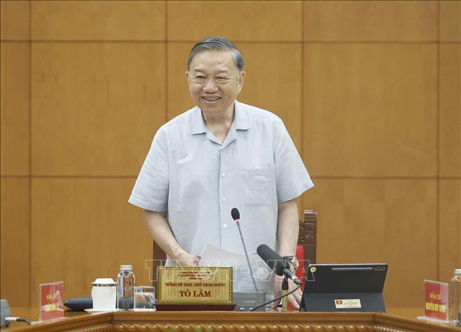 Tổng Bí thư, Chủ tịch nước Tô Lâm, Trưởng ban Chỉ đạo Trung ương phát biểu. Ảnh: Thống Nhất – TTXVN 