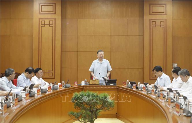 Tổng Bí thư, Chủ tịch nước Tô Lâm, Trưởng ban Chỉ đạo Trung ương phát biểu. Ảnh: Thống Nhất – TTXVN 