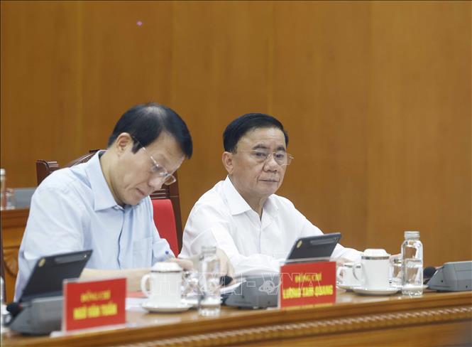 Các đại biểu dự buổi làm việc. Ảnh: Thống Nhất – TTXVN
