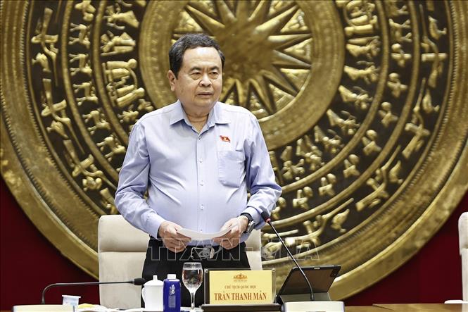 Chủ tịch Quốc hội Trần Thanh Mẫn phát biểu. Ảnh: Doãn Tấn - TTXVN