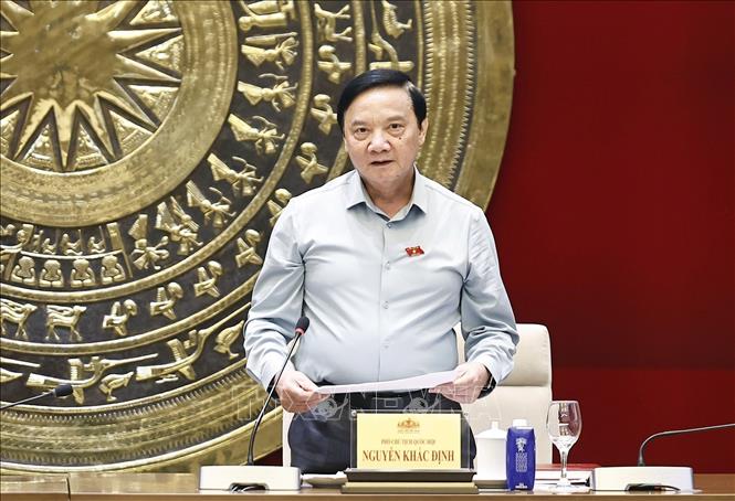 Phó Chủ tịch Quốc hội Nguyễn Khắc Định phát biểu. Ảnh: Doãn Tấn - TTXVN