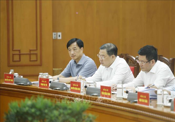 Các đại biểu tham dự buổi làm việc. Ảnh: Thống Nhất – TTXVN