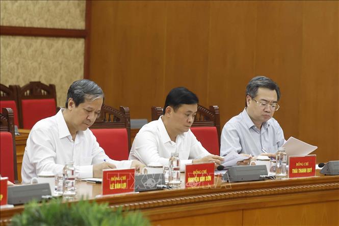 Các đại biểu tham dự buổi làm việc. Ảnh: Thống Nhất – TTXVN