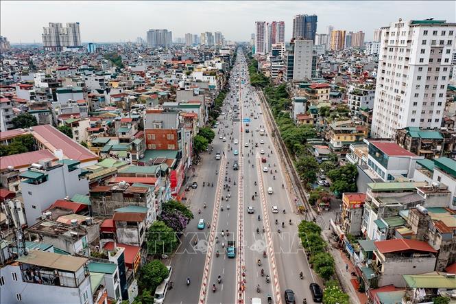 Tuyến Giải Phóng kéo dài về phía Nam thành phố với mật độ dân cư và các hoạt động thương mại, dịch vụ phát triển dọc hai bên đường. Ảnh: Trung Nguyên - TTXVN