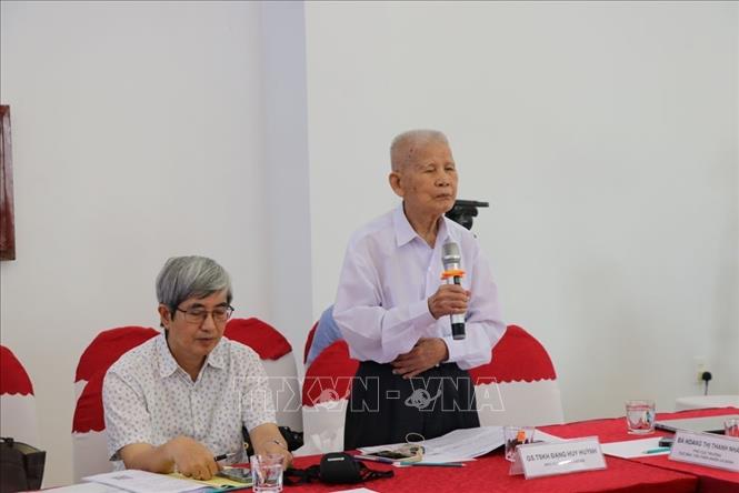 GS.TSKH Đặng Huy Huỳnh Anh hùng Đa dạng sinh học Asean phát biểu ý kiến tại hội thảo. Ảnh: Mạnh Minh - TTXVN