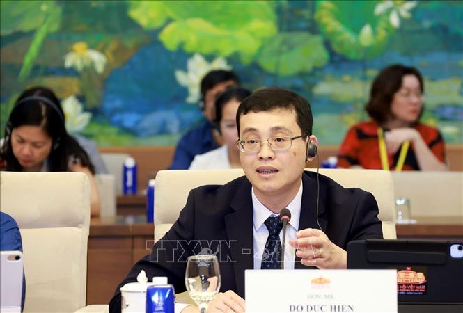 Đại biểu Quốc hội hoạt động chuyên trách tại Ủy ban Pháp luật và Tư pháp của Quốc hội Đỗ Đức Hiển phát biểu. Ảnh: Tuấn Anh - TTXVN