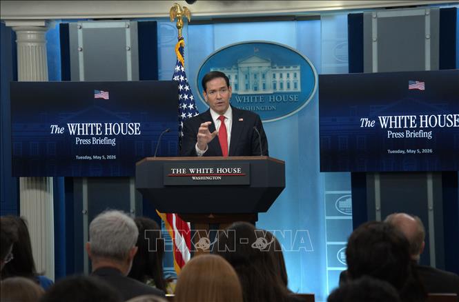 (Tư liệu) Ngoại trưởng Mỹ Marco Rubio phát biểu tại cuộc họp báo ở Nhà Trắng, Washington, D.C. Ảnh: THX/TTXVN