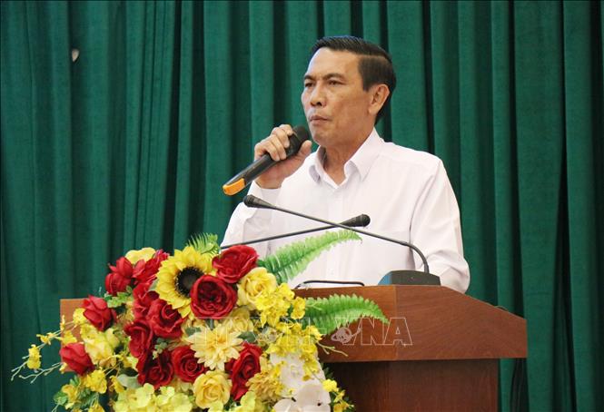 Ông Bạch Thanh Tuấn, Phó Chủ tịch Hiệp hội Cà phê - Ca cao Việt Nam (VICOFA) phát biểu tại Hội nghị. Ảnh: Nguyễn Huy Thành – TTXVN