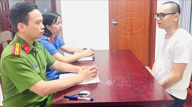 Đối tượng Lý Hồng Lâm (sinh năm 1993), trú tại phường Hạc Thành, tỉnh Thanh Hóa. Ảnh: TTXVN phát 