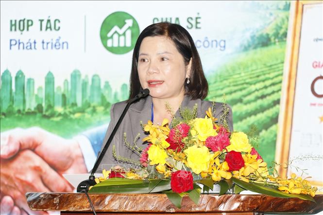 Phó Giám đốc Sở Nông nghiệp và Môi trường thành phố Đồng Nai Lê Thị Ánh Tuyết phát biểu tại hội nghị. Ảnh: Nhật Bình – TTXVN