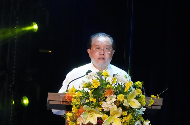 PGS. TS Tạ Quang Đông, Thứ trưởng Bộ Văn hóa, Thể thao và Du lịch phát biểu bế mạc cuộc thi. Ảnh: Hữu Duyên - TTXVN