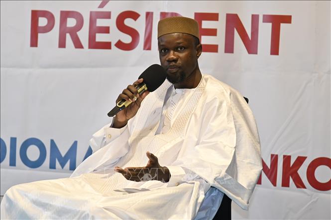 (Tư liệu) Ông Ousmane Sonko phát biểu tại Dakar, Senegal. Ảnh: THX/TTXVN