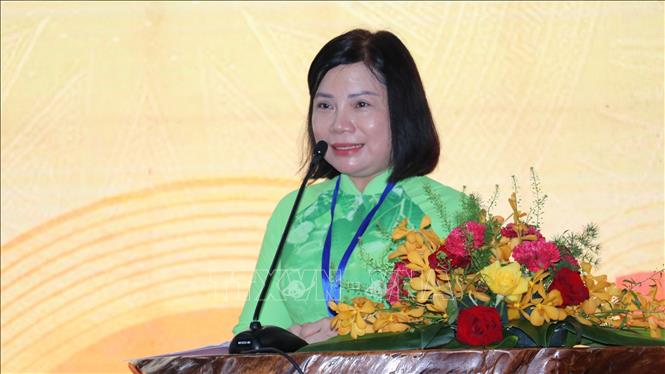 Phó Giám đốc Sở Nông nghiệp và Môi trường thành phố Đồng Nai Lê Thị Ánh Tuyết phát biểu tại lễ bế mạc. Ảnh: Nhật Bình – TTXVN.