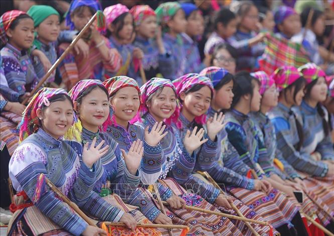 Đậm sắc màu văn hóa tại giải đua ngựa truyền thống Bắc Hà lần thứ 19. Ảnh: Tuấn Khôi - TTXVN 