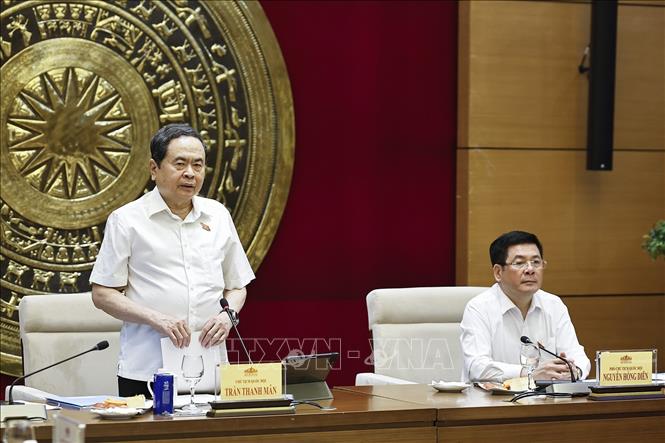 Chủ tịch Quốc hội Trần Thanh Mẫn phát biểu. Ảnh: Doãn Tấn - TTXVN