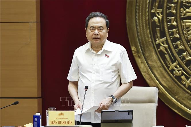 Chủ tịch Quốc hội Trần Thanh Mẫn phát biểu. Ảnh: Doãn Tấn - TTXVN