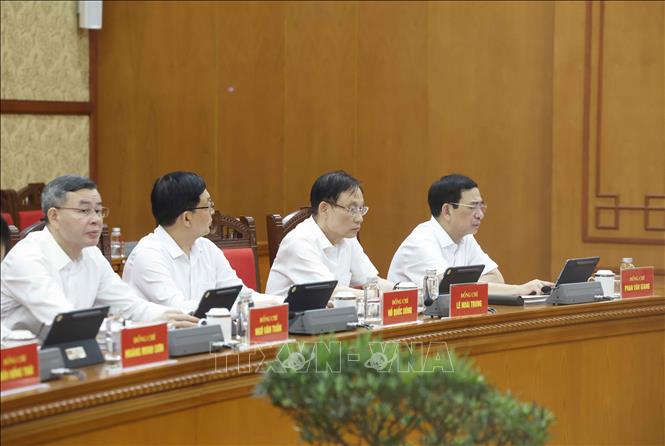 Các đại biểu tham dự buổi làm việc. Ảnh: Thống Nhất – TTXVN