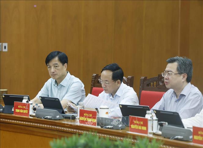 Các đại biểu tham dự buổi làm việc. Ảnh: Thống Nhất – TTXVN