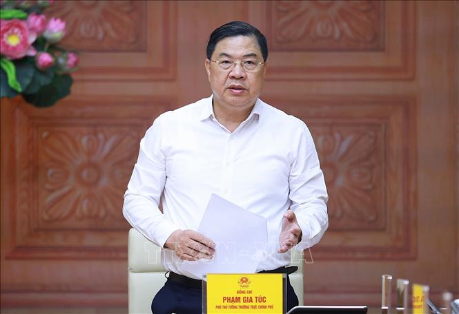 Phó Thủ tướng Thường trực Phạm Gia Túc phát biểu. Ảnh: Dương Giang-TTXVN