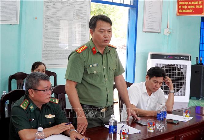                                Đại diện Công an tỉnh Quảng Ngãi phát biểu. Ảnh: Lê Phước Ngọc-TTXVN
