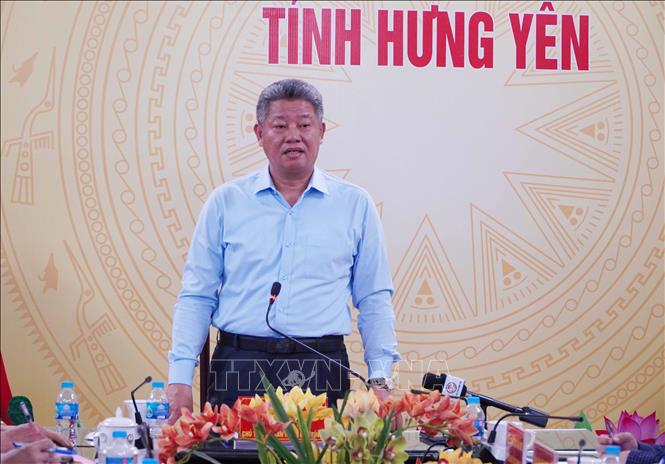 Chủ tịch UBND tỉnh Hưng Yên Nguyễn Mạnh Quyền phát biểu chỉ đạo tại buổi làm việc với Ban Chỉ đạo 515 tỉnh về việc thực hiện 
