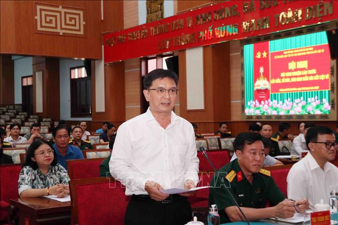 Ông Nguyễn Mạnh Cường, Phó Chủ tịch UBND Thành phố, Trưởng Ban Chỉ đạo 515 Thành phố Hồ Chí Minh, đồng chủ trì Hội nghị. Ảnh: Xuân Khu-TTXVN
