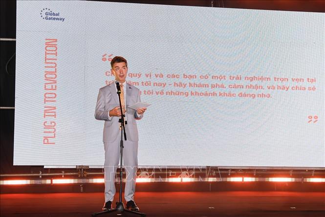 Ông Julien Guerrier, Đại sứ Phái đoàn Liên minh châu Âu tại Việt Nam phát biểu. Ảnh: Khánh Hoà - TTXVN