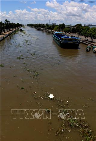 Ô nhiễm kênh rạch, sông ngòi đang báo động nguồn nước ngọt tại Cần Thơ. Ảnh: Duy Khương – TTXVN