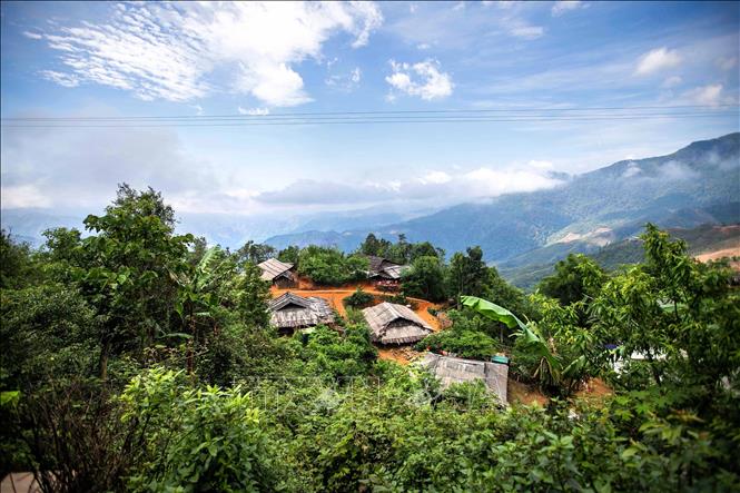 Khung cảnh đẹp như một bức tranh ở bản Làng Sáng. Ảnh: Trọng Đạt - TTXVN