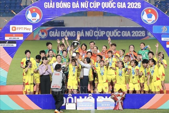 CLB Thành phố Hồ Chí Minh vô địch Giải bóng đá nữ Cúp Quốc gia 2026. Ảnh: Minh Quyết - TTXVN