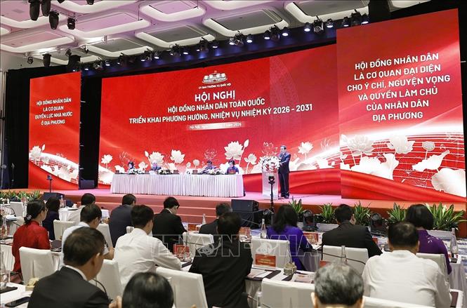 Chủ tịch Quốc hội Trần Thanh Mẫn phát biểu khai mạc hội nghị. Ảnh: Doãn Tấn - TTXVN