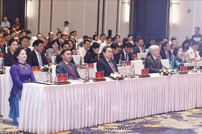 Chủ tịch Quốc hội Trần Thanh Mẫn và Thường trực Ban Bí và đại biểu dự hội nghị. Ảnh: Doãn Tấn - TTXVN