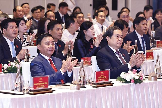 Chủ tịch Quốc hội Trần Thanh Mẫn và Thường trực Ban Bí và đại biểu dự hội nghị. Ảnh: Doãn Tấn - TTXVN